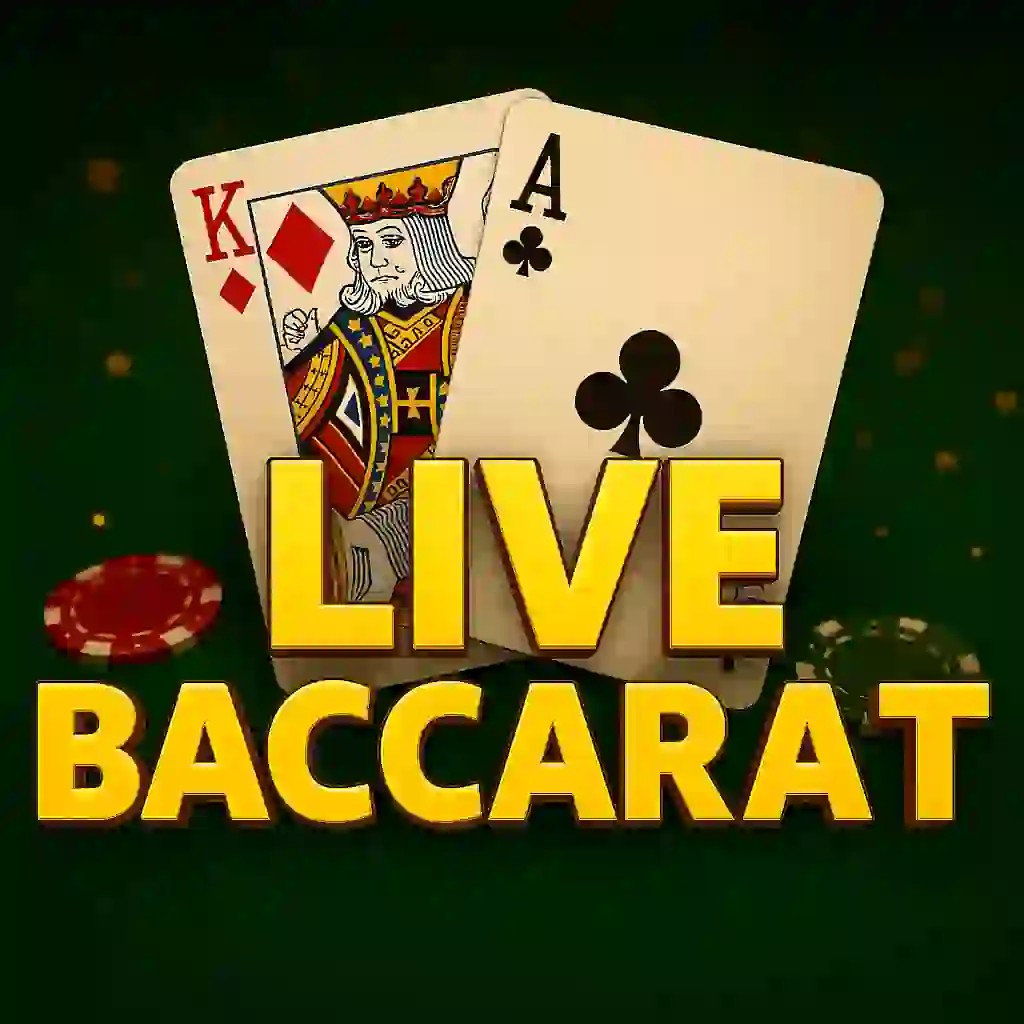 Live Baccarat slot logo by Evolution at Ninewin Casino